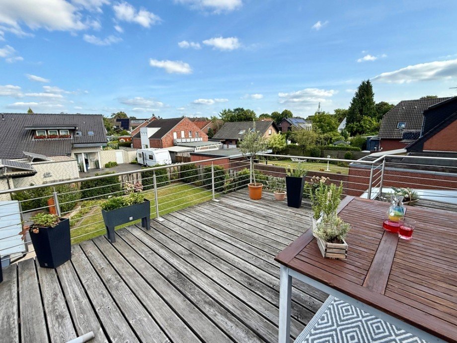 Dachterrasse mit Ausblick Maisonettewohnung Coesfeld