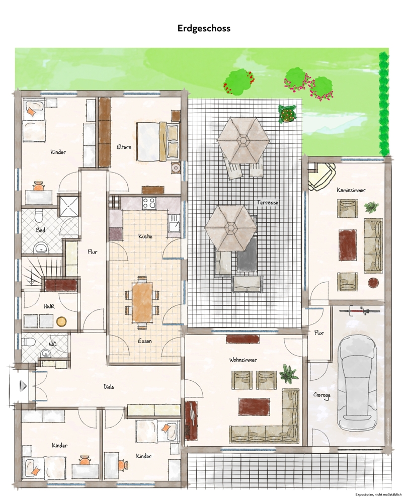 Grundriss Bungalow Coesfeld / Brink