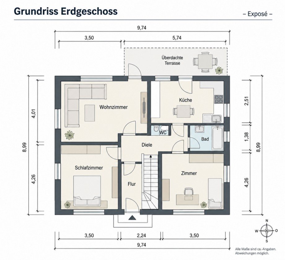 Grundriss EG Erdgeschosswohnung Coesfeld