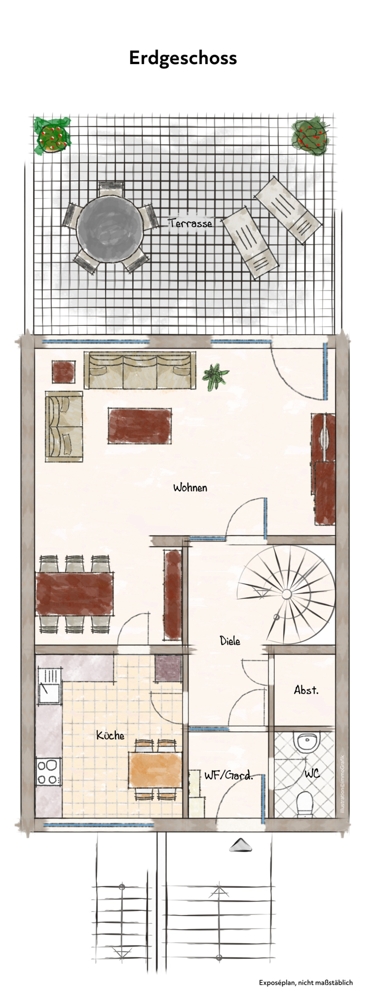 Erdgeschoss Reihenmittelhaus D�lmen