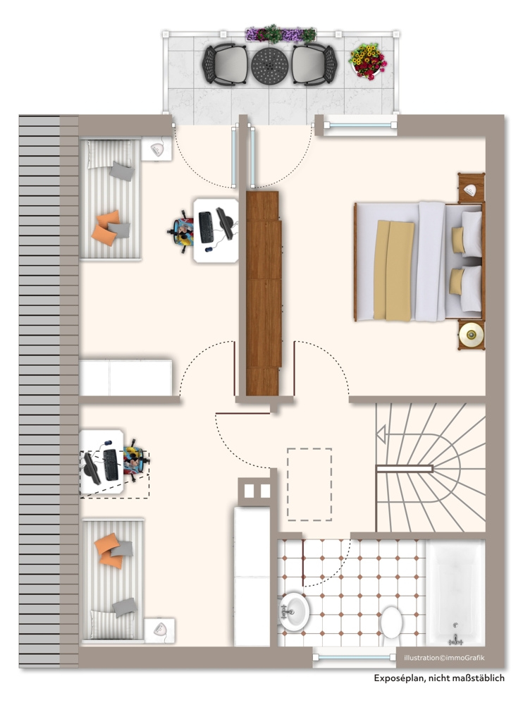 Grundriss DG Doppelhaush�lfte D�lmen