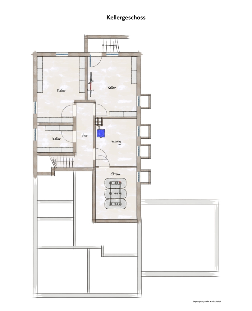 Grundriss Keller Bungalow Coesfeld / Brink