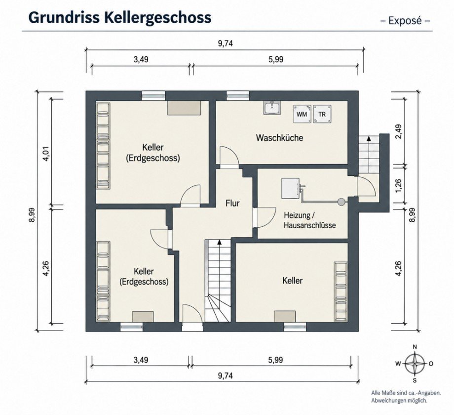 Grundriss Keller Erdgeschosswohnung Coesfeld